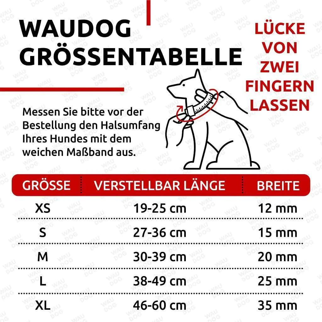 WAUDOG Long Lasting Leather Dog Collar for Large Dogs Medium & Small Dogs